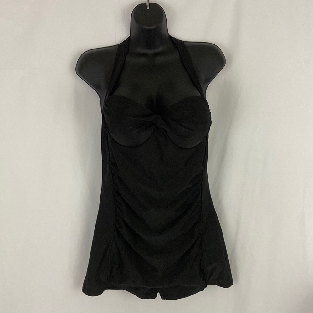 Crazy Catz Black Vintage Pin Up Style OnePiece Swimsuit Size Xl